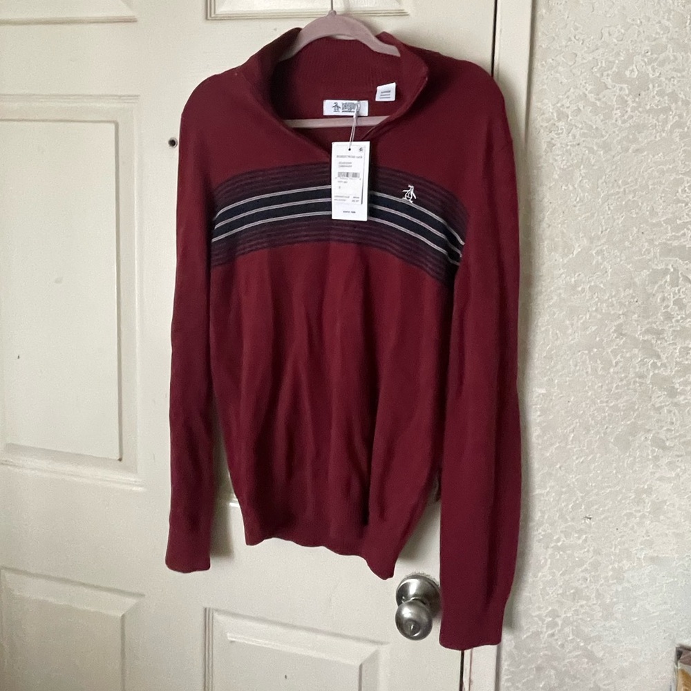 Penguin red and blue sweater SZ S NWT!